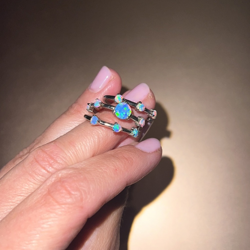 Stackable Opal And Moonstone Rings - image 3